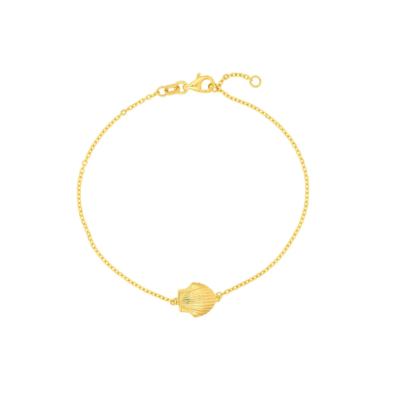 14K Yellow Gold Seashell Bracelet