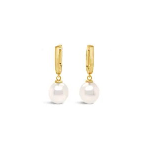 14K Yellow Gold South Sea Pearl Dangle Earrings (10-11MM)