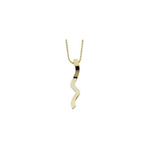 14K Yellow Gold Wavy Bar 18" Necklace