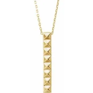 14K Yellow Pyramid Bar 16-18" Necklace