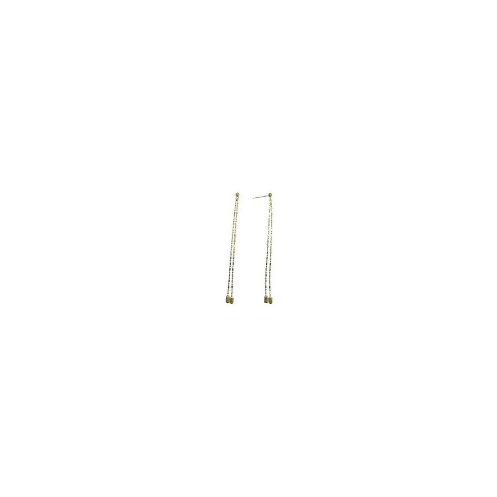 14kt Yellow Gold Double Chain Dangle Earrings
