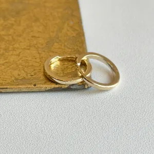 14KT Yellow Gold Thin Solid Round Hoop Earrings 15mm
