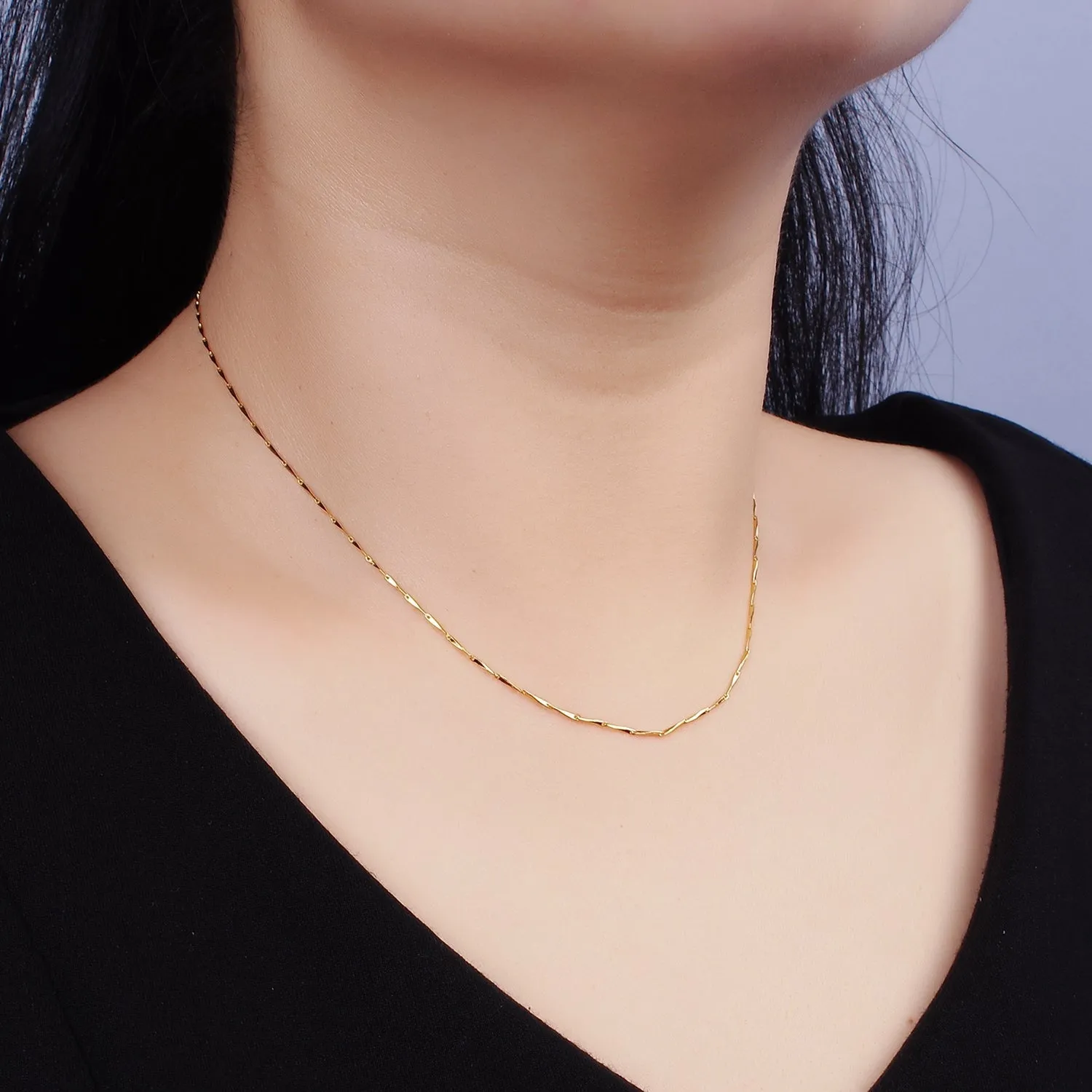 16K Gold Vermeil S925 Sterling Silver 1mm Dainty Horseshoe Unique 16 Inch Chain Necklace | WA-1958