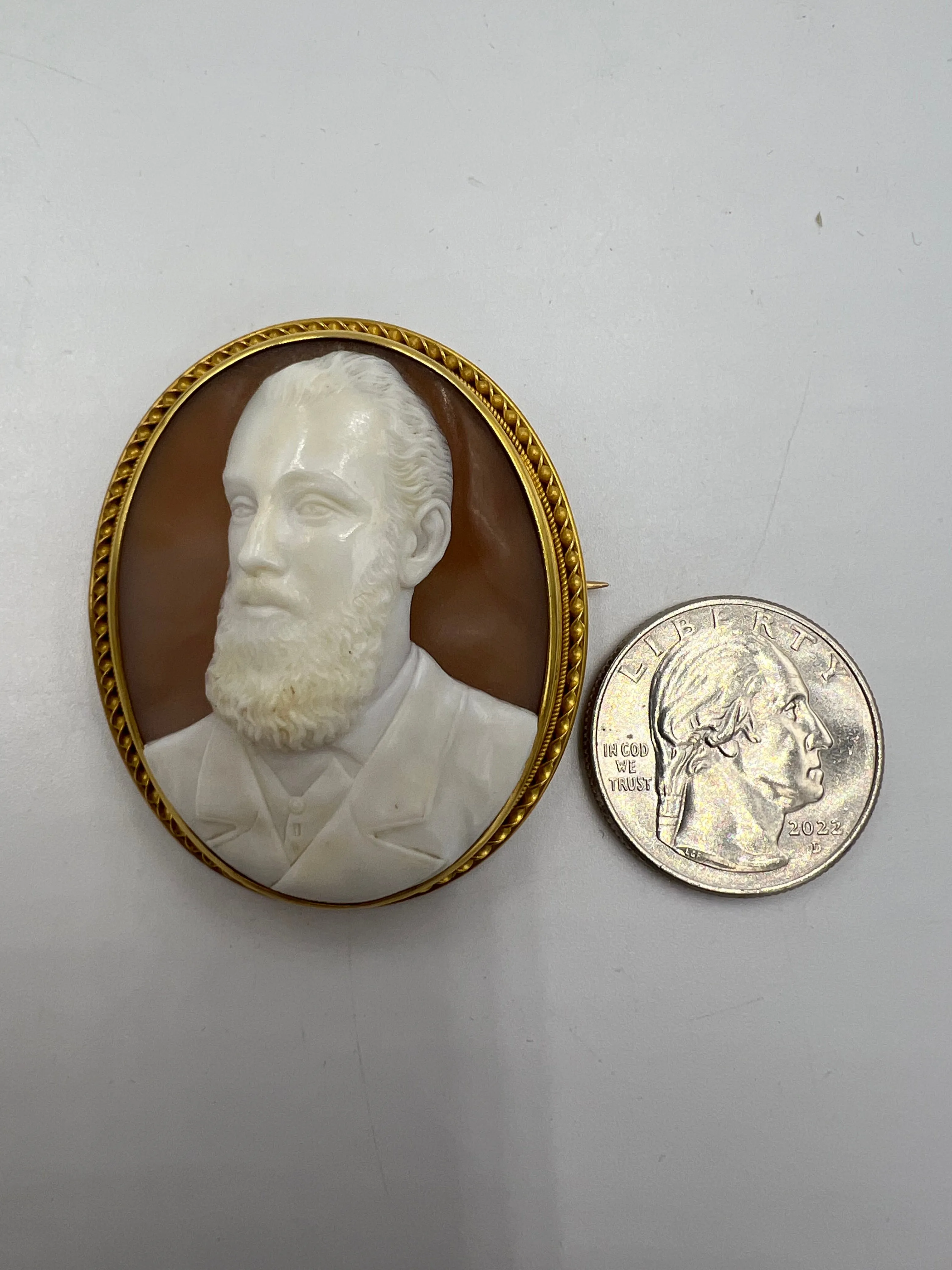 1890s Victorian Cameo Brooch Of A Gentleman