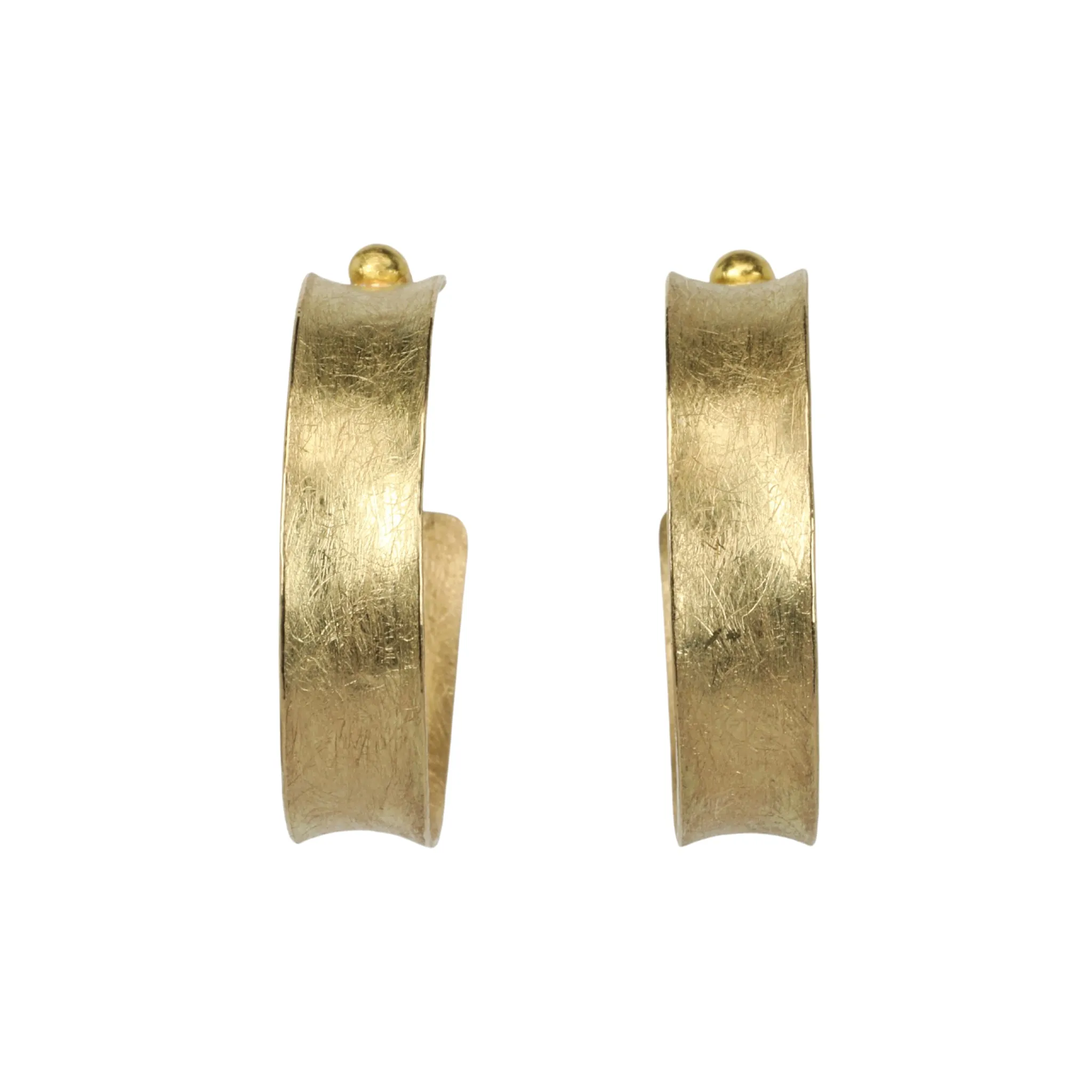 18K Gold Concave Thin Hoop Earrings