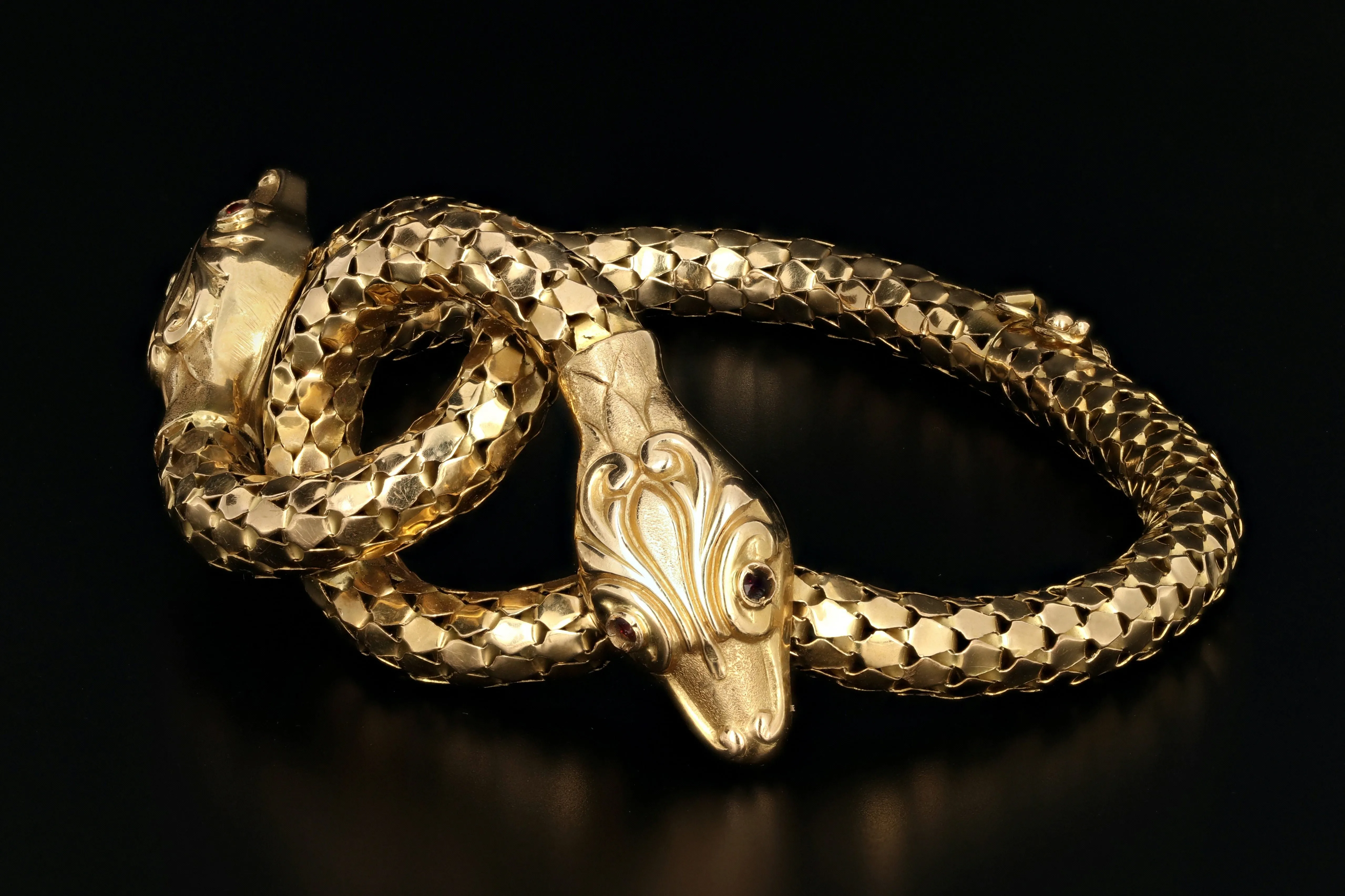 18K Italian Double Snake Bracelet