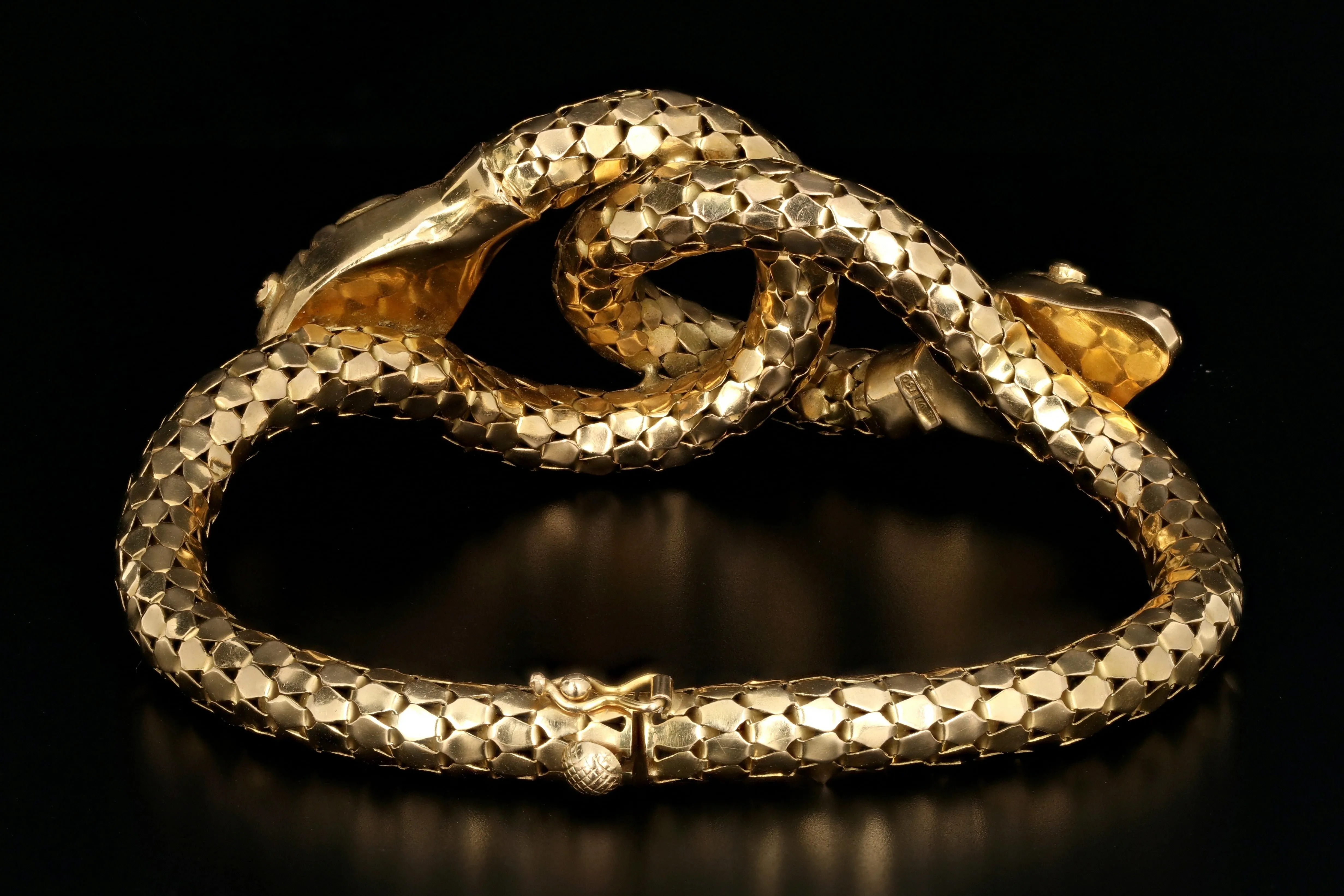 18K Italian Double Snake Bracelet