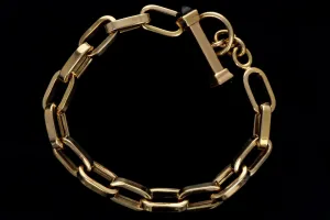 18K Yellow Gold Garnet Link Bracelet