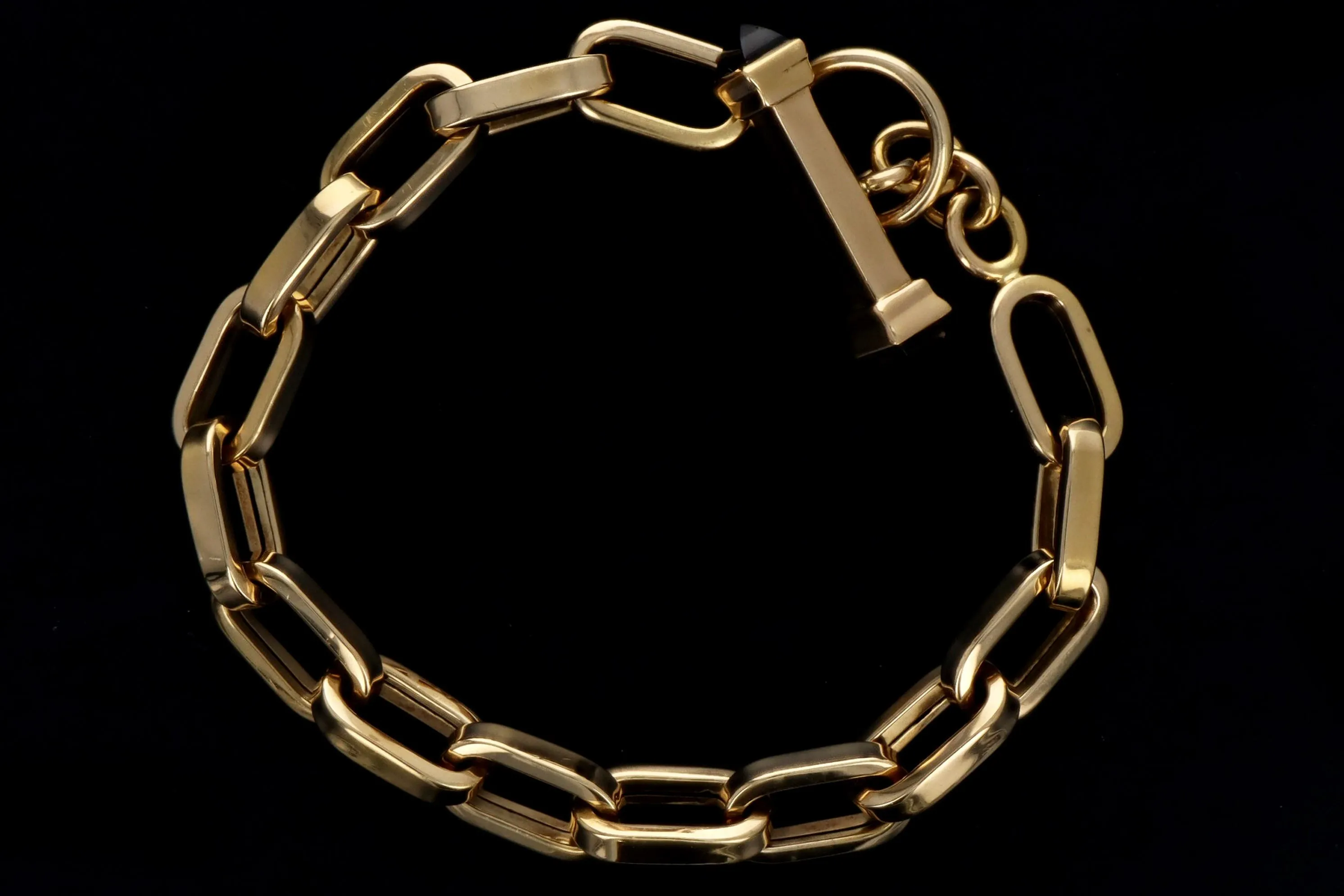 18K Yellow Gold Garnet Link Bracelet