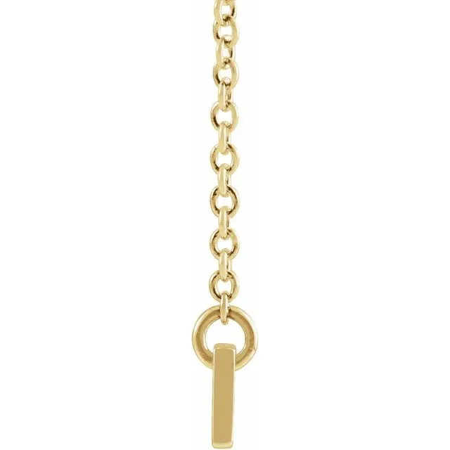 18K Yellow Gold-Plated Sterling Silver 34x4 mm Engravable Bar 16" Necklace