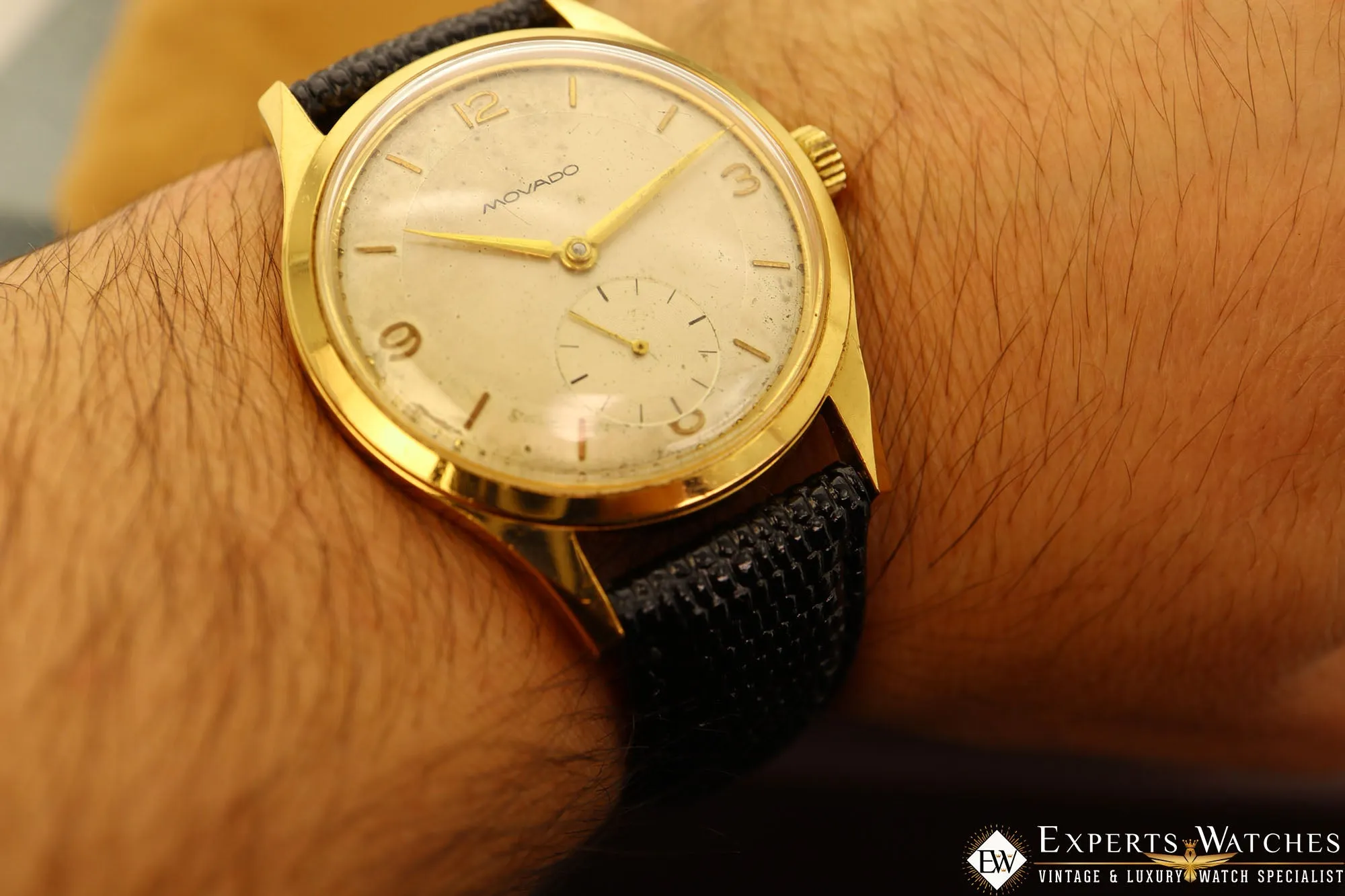 1940's Vintage Movado Manual Wind Watch Gold Plated 15 JEWELS Cal 470 9341 37MM