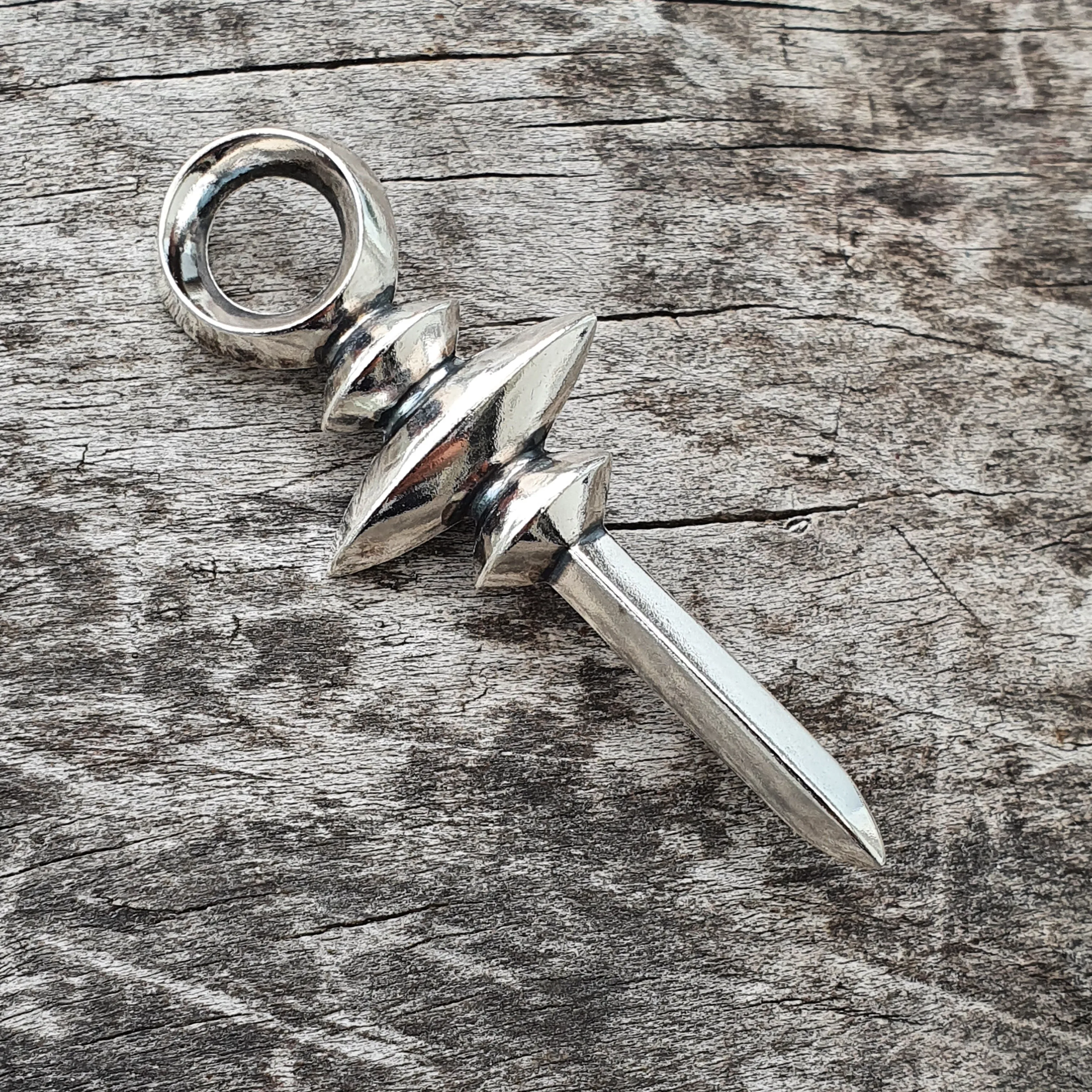 1950s Kalevala Koru Silver Ancient Sword Pendulum Style Brooch 1958