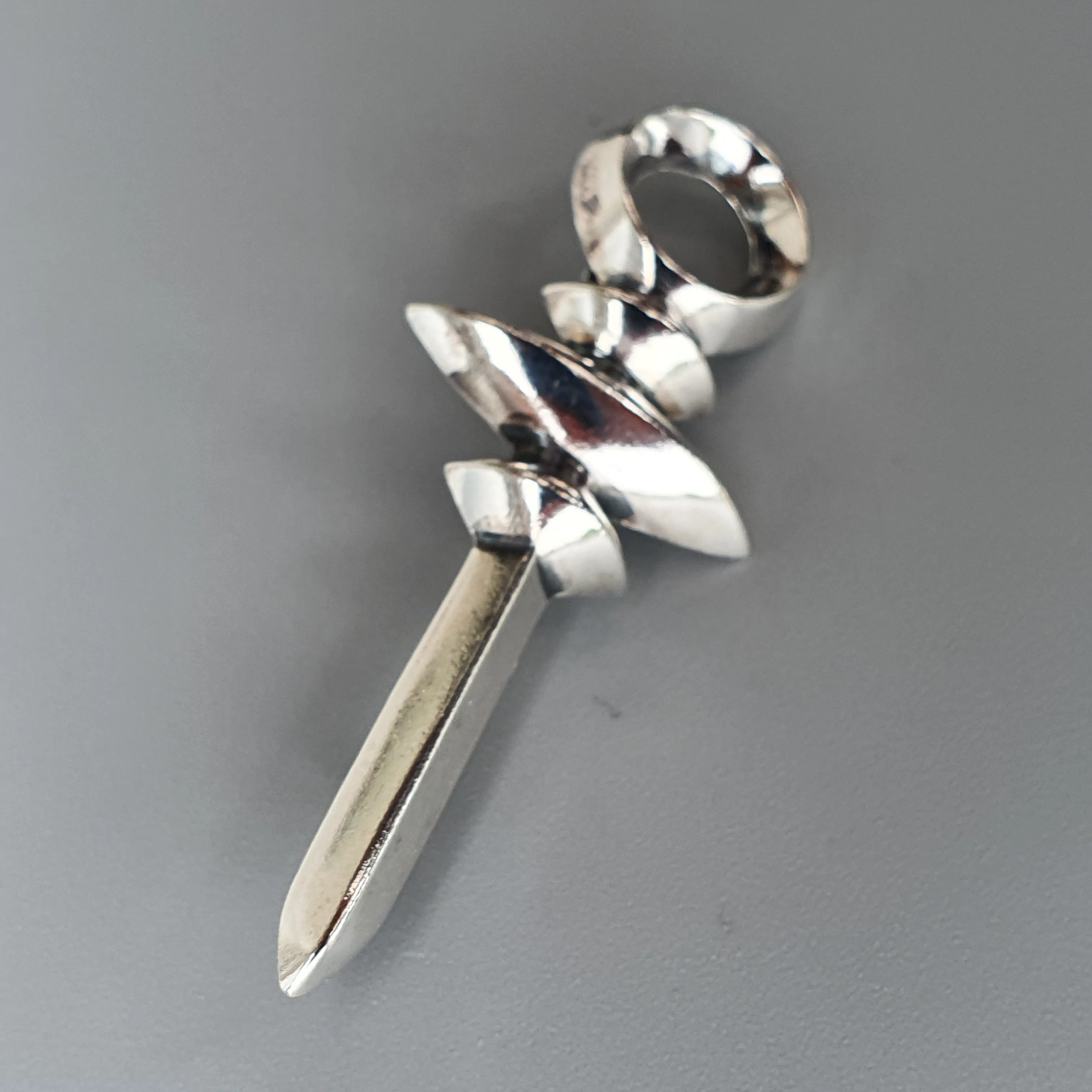 1950s Kalevala Koru Silver Ancient Sword Pendulum Style Brooch 1958