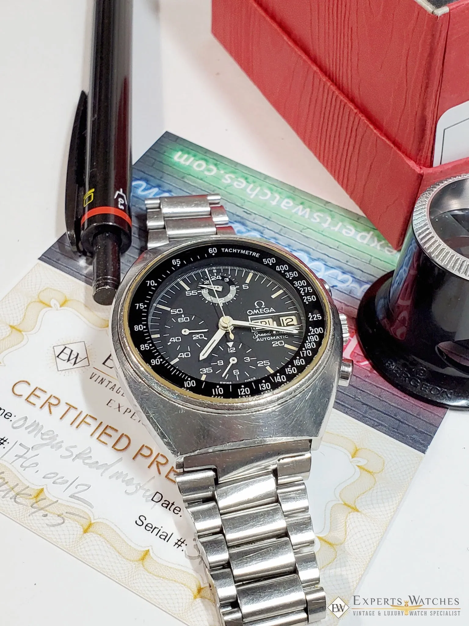 1975 Vintage Omega SpeedMaster Chronograph Mark 4.5 Ref 176.0012 Day Date Watch