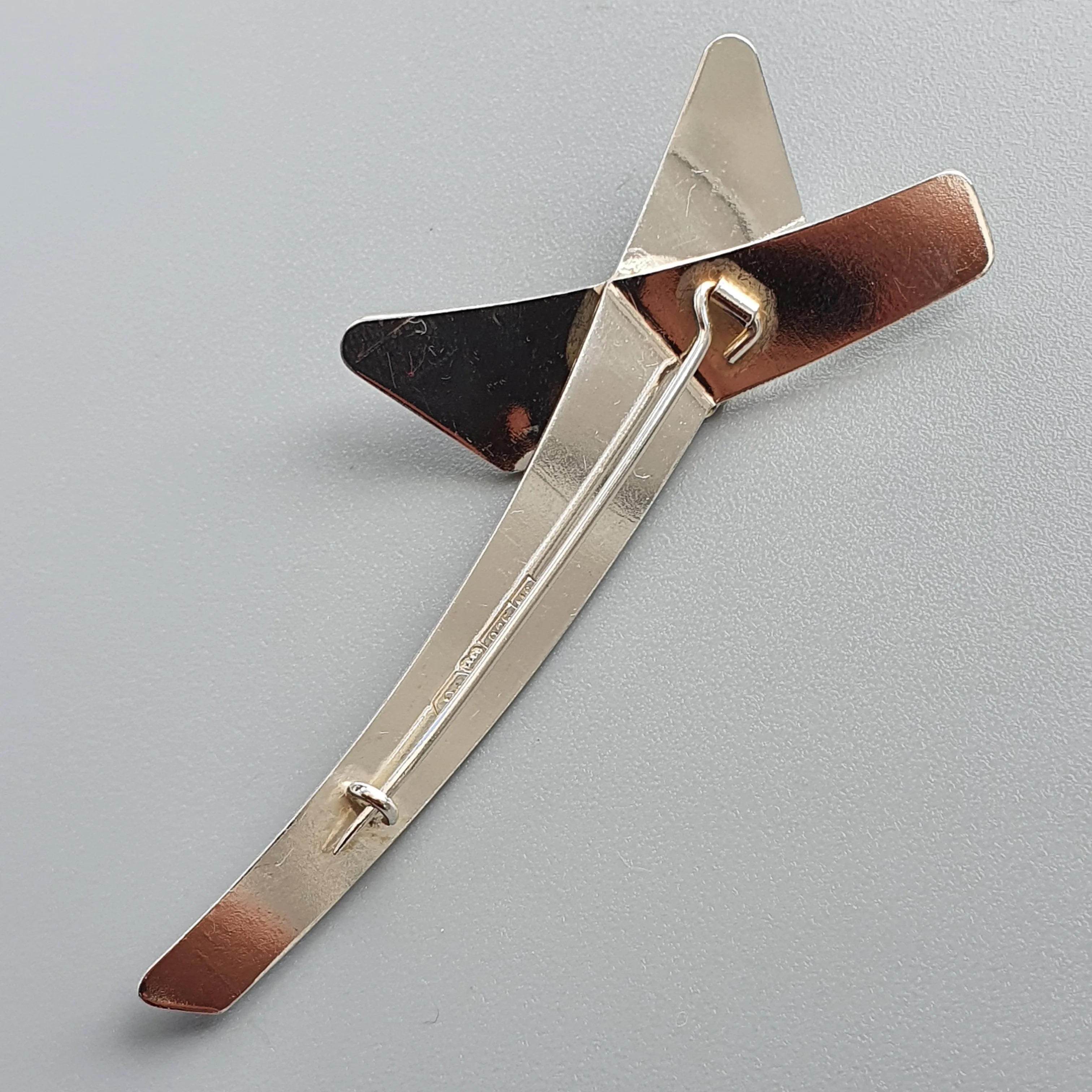 1980s Kultakeskus Finnish Silver Bow Brooch