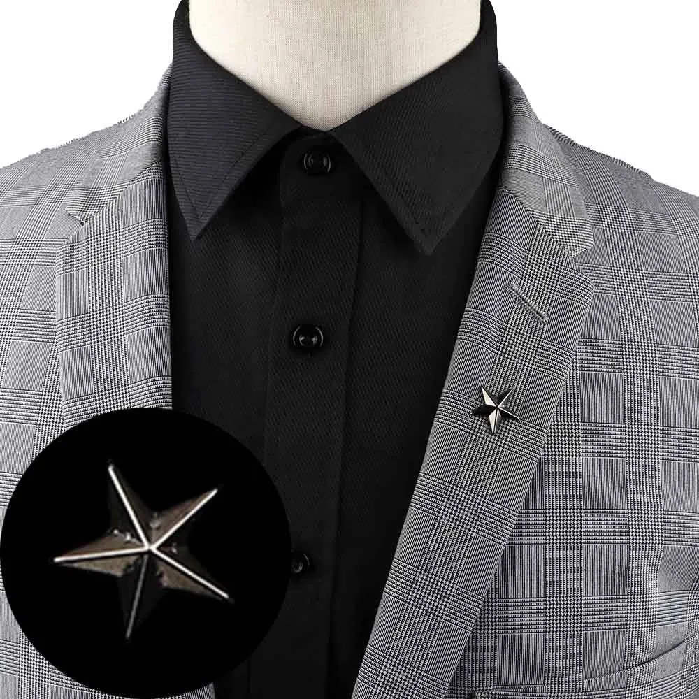 1PC/1 PAIR TRENDY SUIT SHIRT COLLAR PIN GOLD BLACK STAR DRAGON HOLLOW TRIANGLE CRYSTAL BROOCHES FOR MEN WOMEN DAILY ACCESSORY