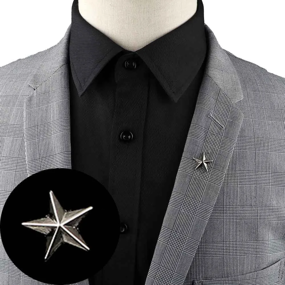 1PC/1 PAIR TRENDY SUIT SHIRT COLLAR PIN GOLD BLACK STAR DRAGON HOLLOW TRIANGLE CRYSTAL BROOCHES FOR MEN WOMEN DAILY ACCESSORY