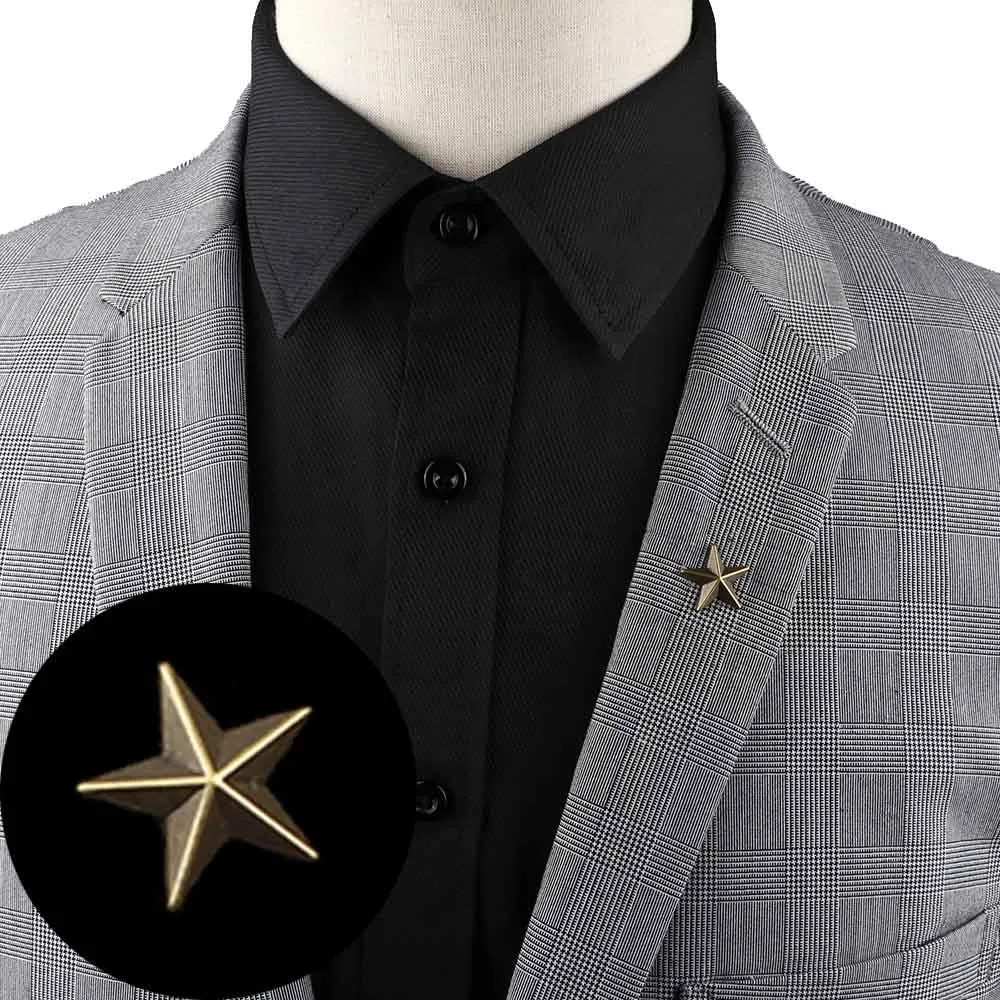 1PC/1 PAIR TRENDY SUIT SHIRT COLLAR PIN GOLD BLACK STAR DRAGON HOLLOW TRIANGLE CRYSTAL BROOCHES FOR MEN WOMEN DAILY ACCESSORY