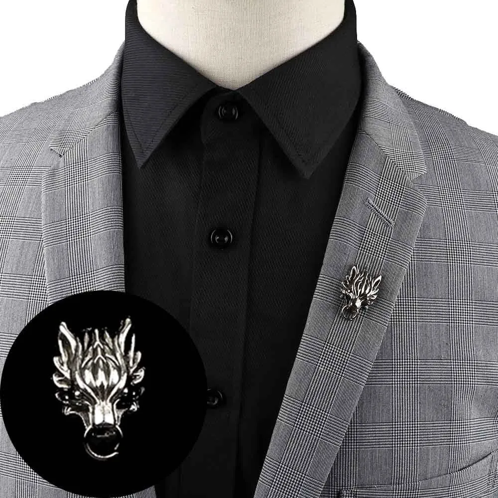 1PC/1 PAIR TRENDY SUIT SHIRT COLLAR PIN GOLD BLACK STAR DRAGON HOLLOW TRIANGLE CRYSTAL BROOCHES FOR MEN WOMEN DAILY ACCESSORY