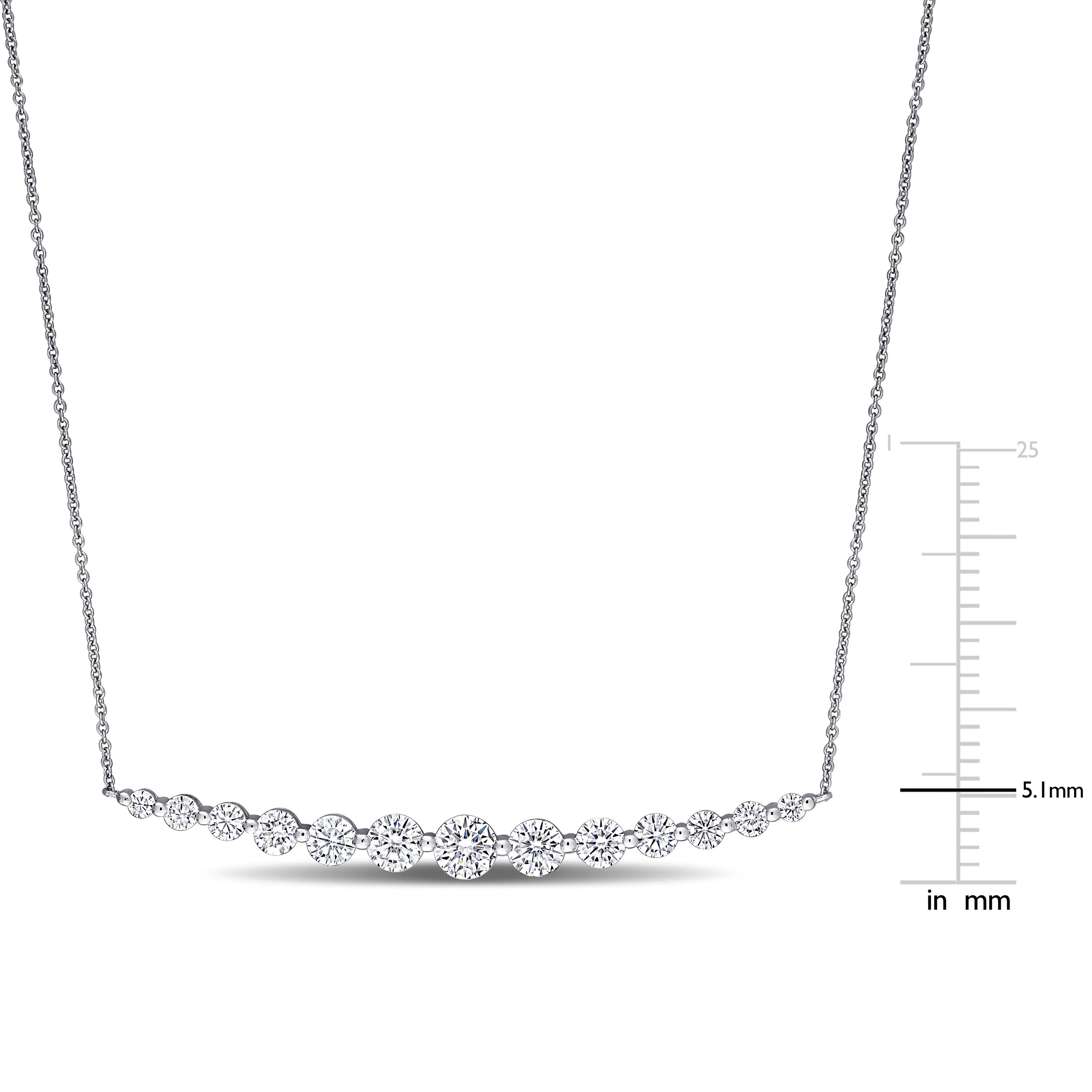 2-1/2 CT DEW Created Moissanite-White Necklace With Chain 10k White Gold Length (inches): 16