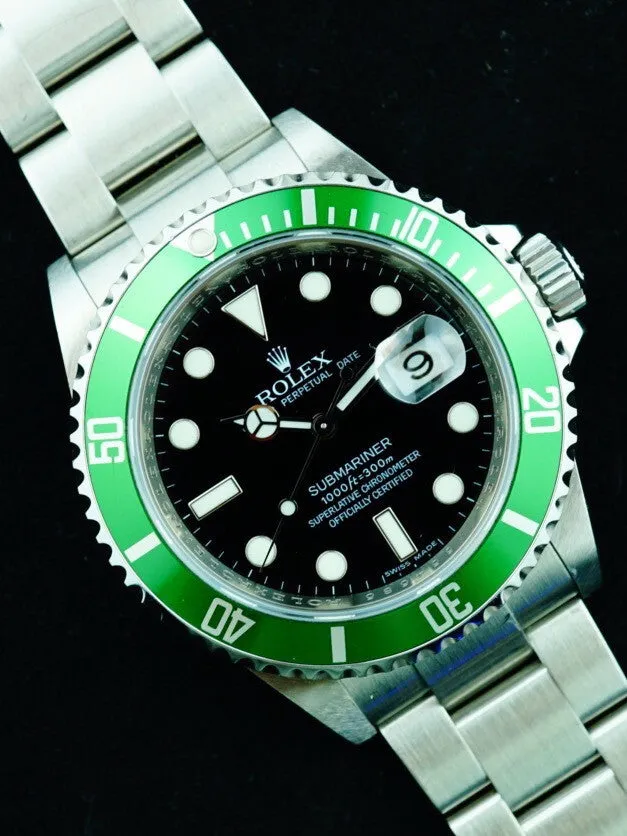 2008 Rolex 50th Anniversary Green Submariner  (Ref. 16610LV) (MARK V Dial)