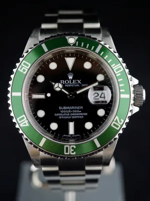 2008 Rolex Green Submariner Ref. 16610LV (MARK VII Dial)