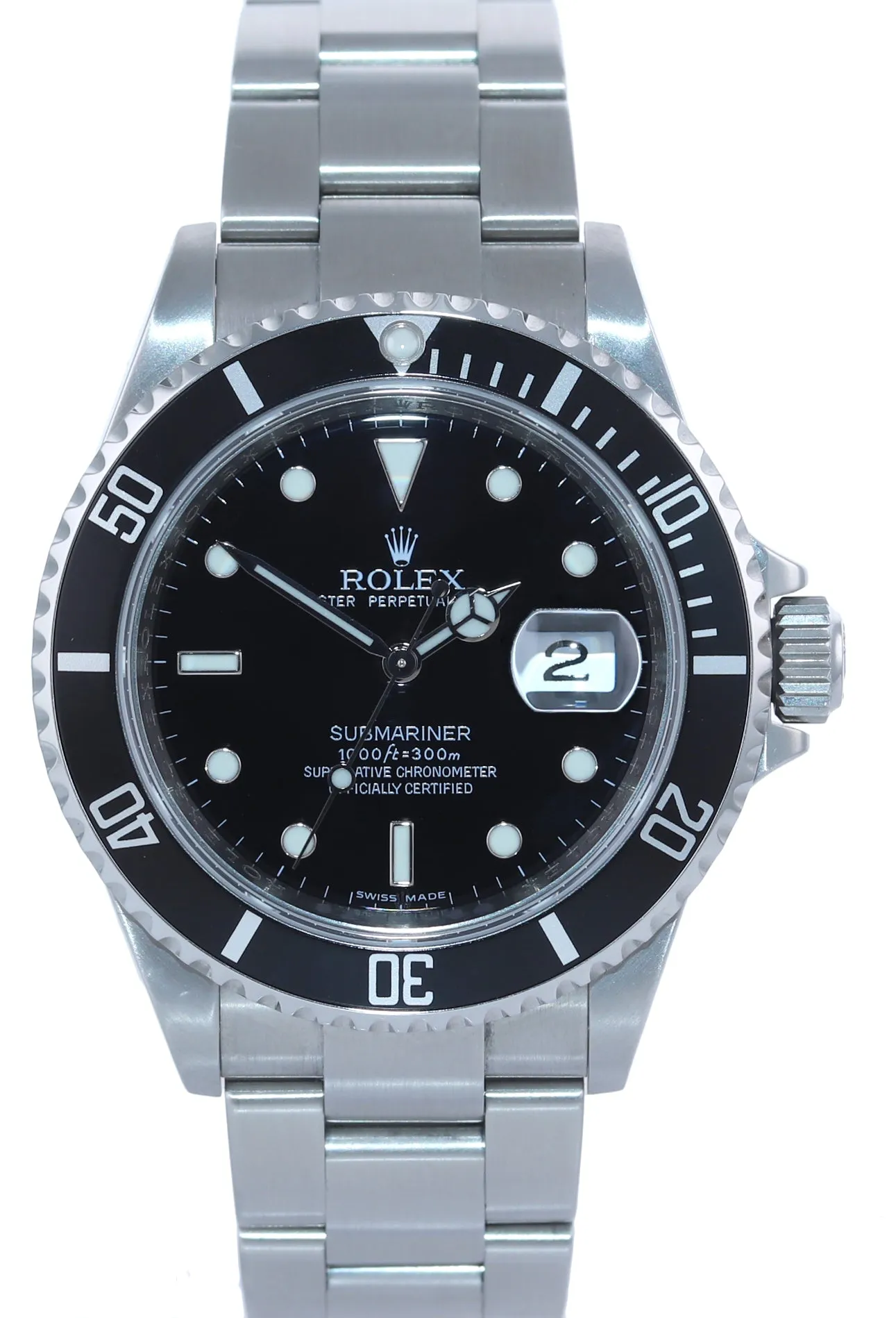 2010 MINT Rolex Submariner Date 16610 Steel Black Dial Engraved Rehaut Watch Box
