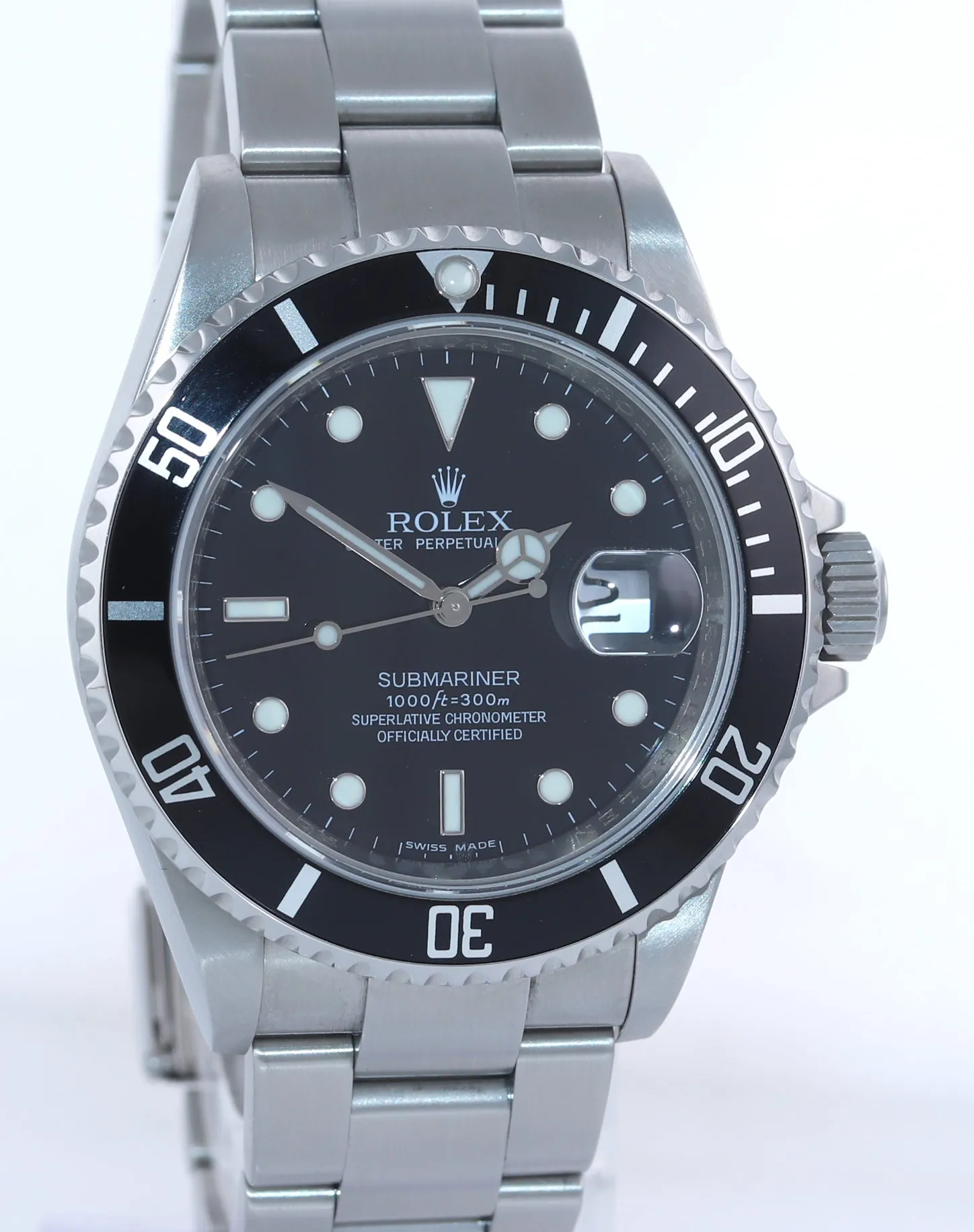 2010 MINT Rolex Submariner Date 16610 Steel Black Dial Engraved Rehaut Watch Box