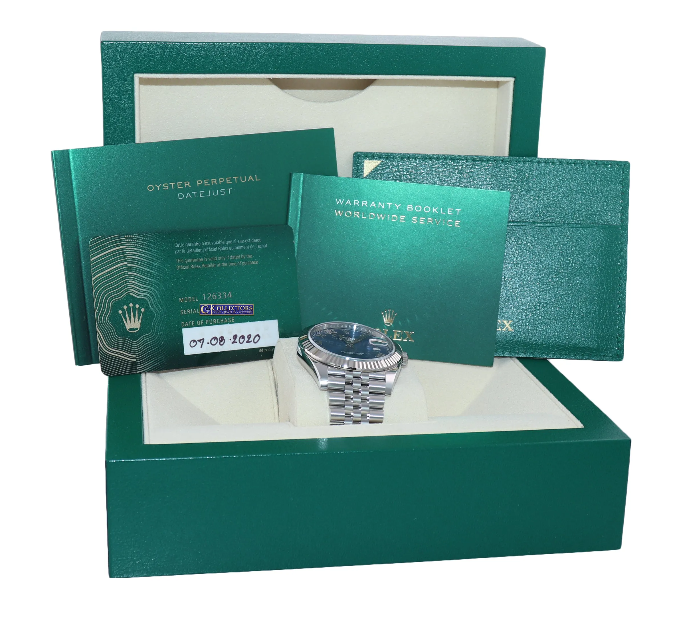 2020 NEW CARD PAPERS Rolex DateJust 41 Blue Roman Jubilee Fluted 126334 Watch