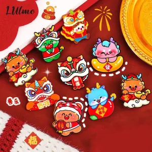2024 Dragon Year Cartoon Cute Acrylic Brooch Kawaii Corsage Bag Badge Pin Clothing Jewelry Accessories Chinese New Year Gift