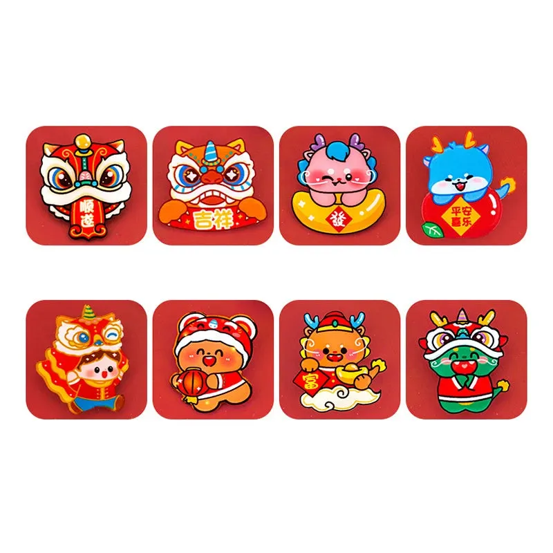 2024 Dragon Year Cartoon Cute Acrylic Brooch Kawaii Corsage Bag Badge Pin Clothing Jewelry Accessories Chinese New Year Gift