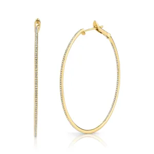 2" Whisper Thin Large Diamond Hoop Earrings