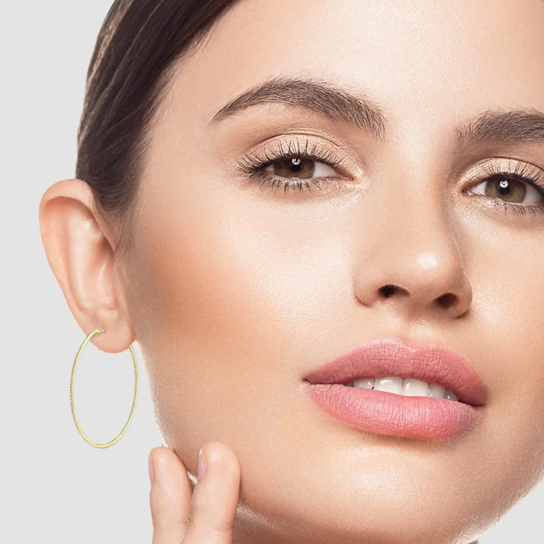 2" Whisper Thin Large Diamond Hoop Earrings