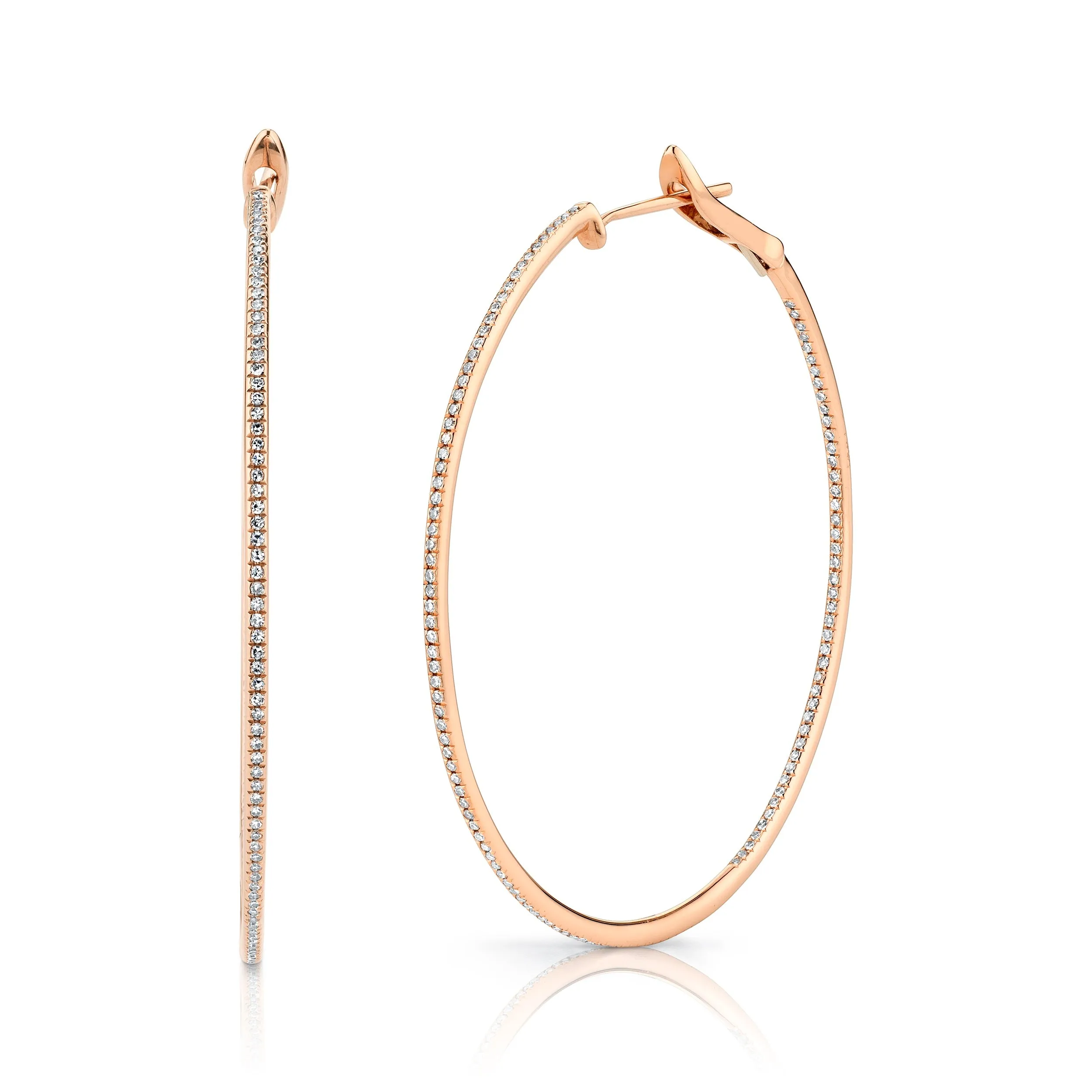 2" Whisper Thin Large Diamond Hoop Earrings