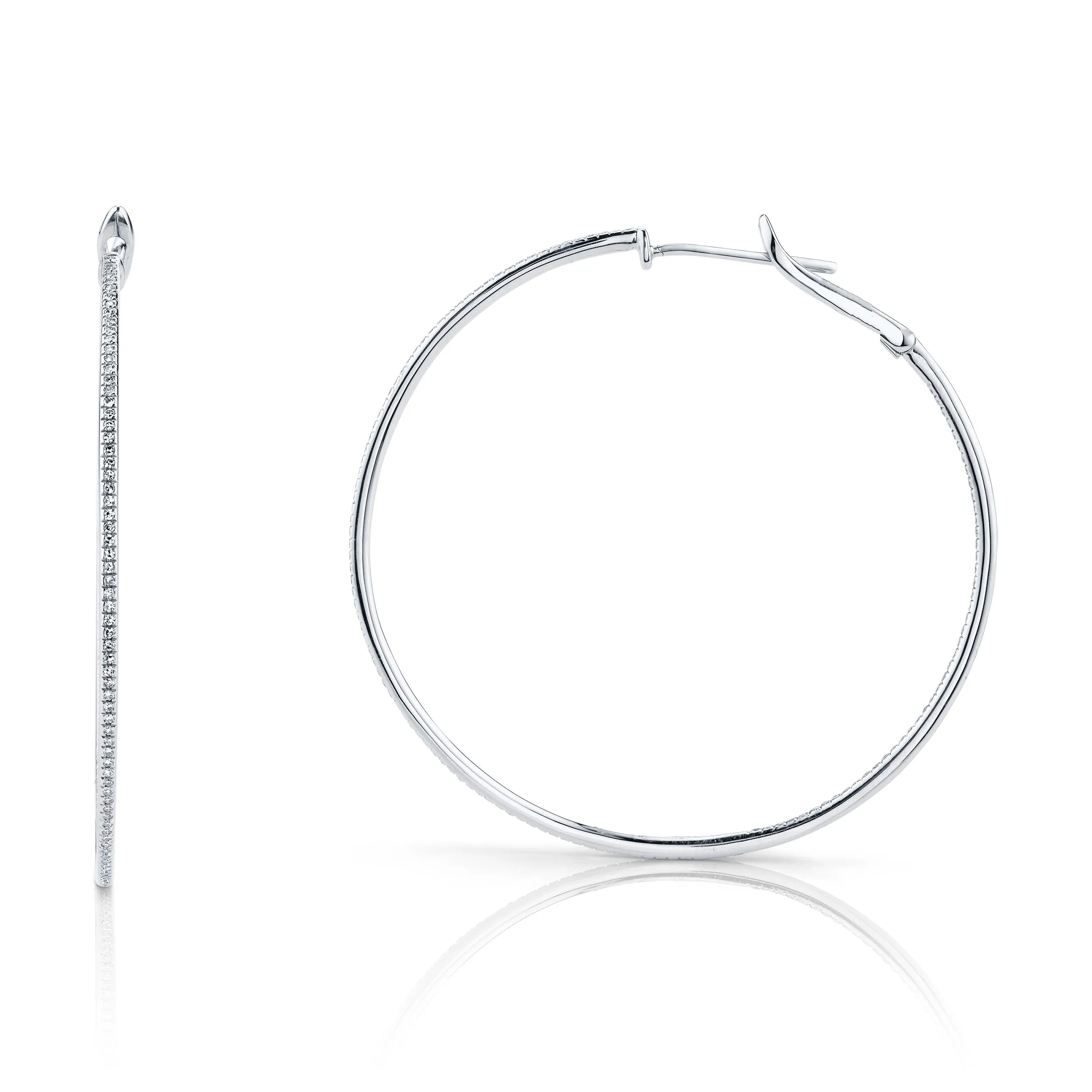 2" Whisper Thin Large Diamond Hoop Earrings