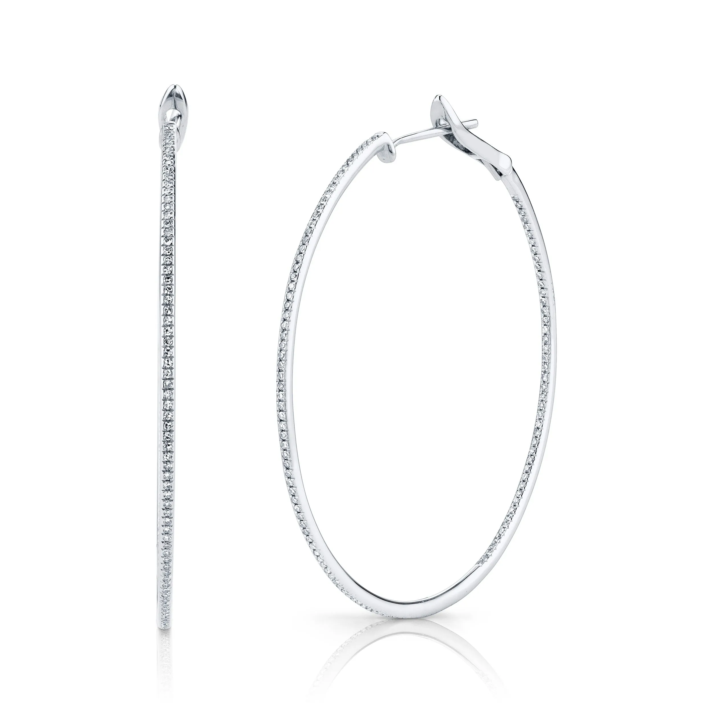 2" Whisper Thin Large Diamond Hoop Earrings