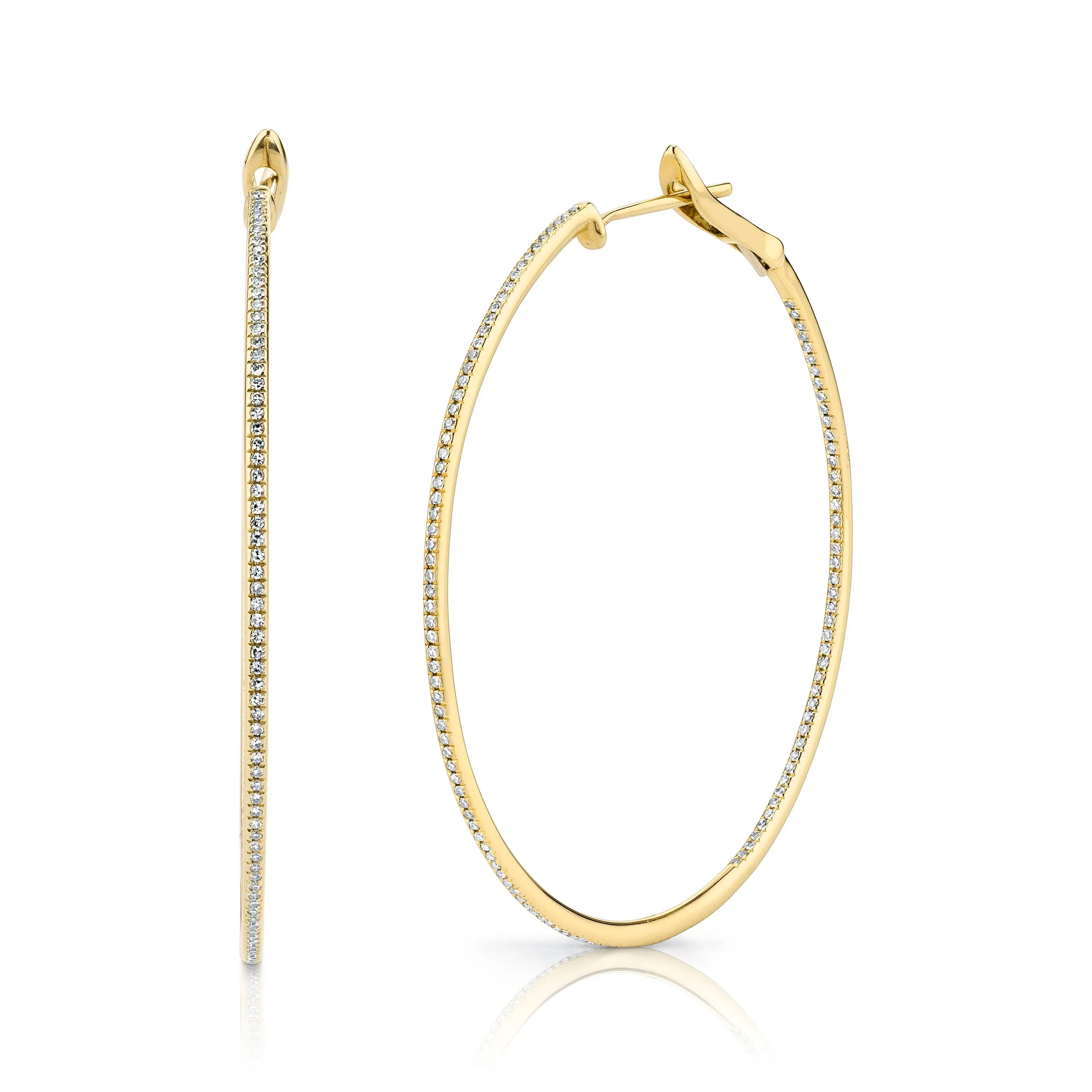 2" Whisper Thin Large Diamond Hoop Earrings