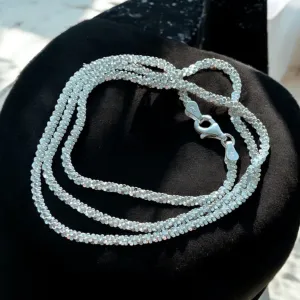 3.5 mm Diamond cut Solid 925 Sterling Silver chain 18 inch