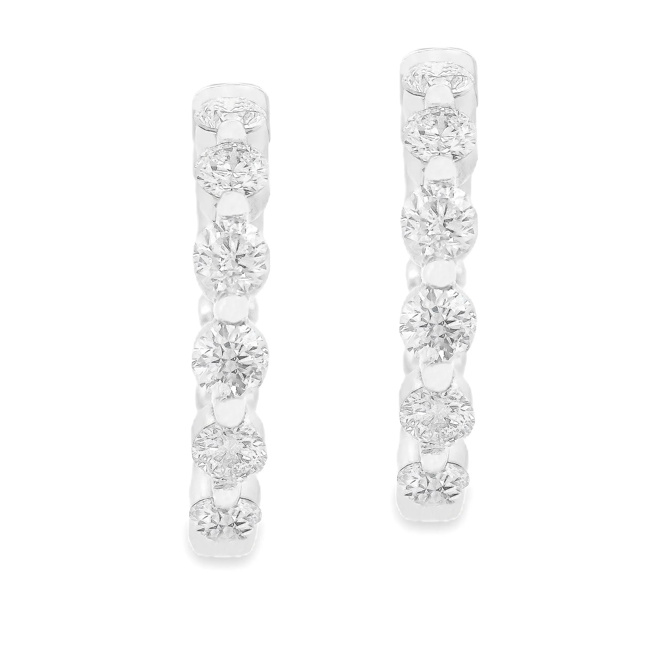 4.18ct 18k White Gold Diamond Hoops