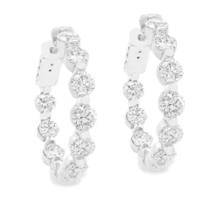 4.18ct 18k White Gold Diamond Hoops