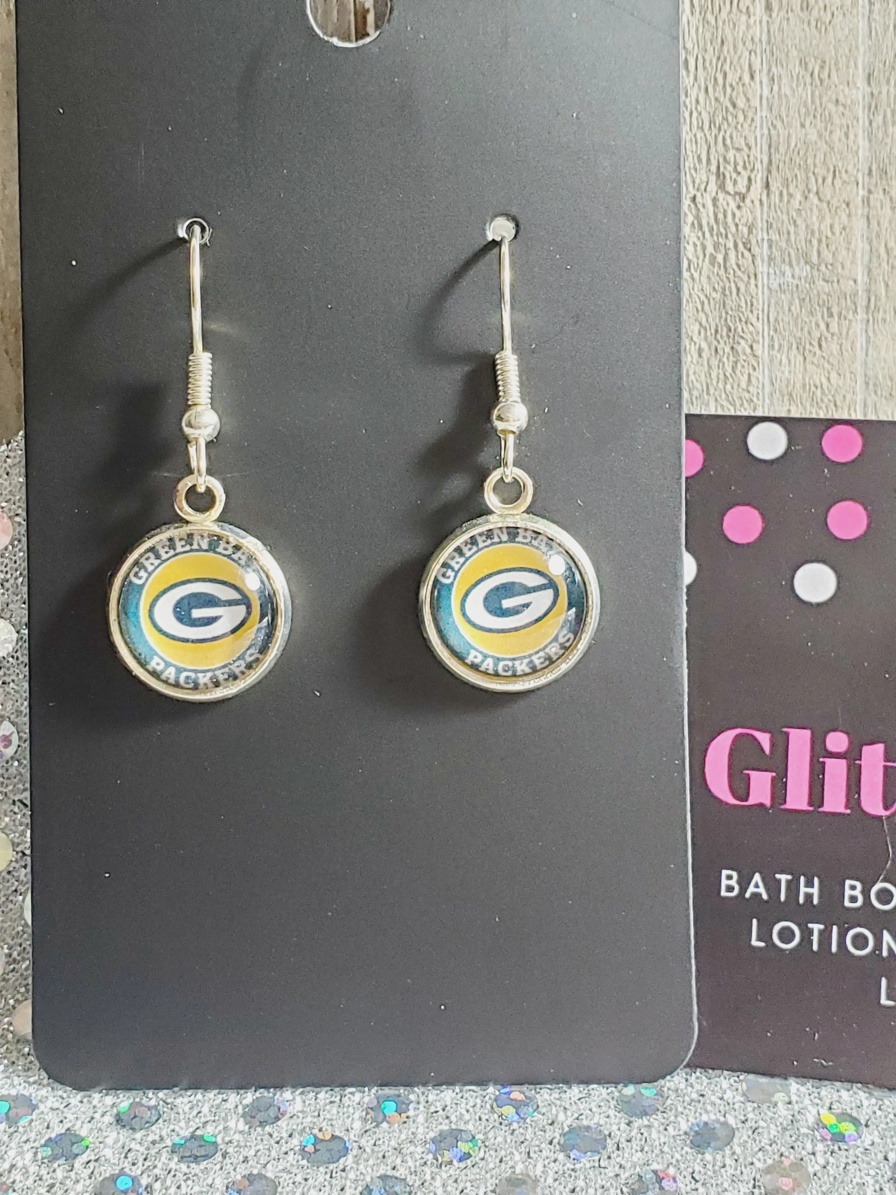 775 Packers Inspired Stud Dangle Earrings