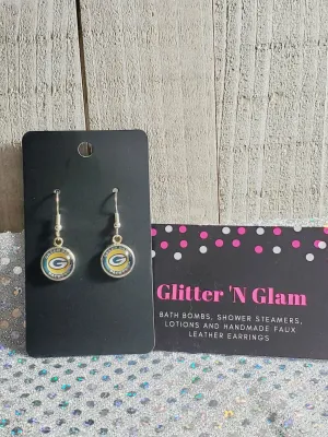 775 Packers Inspired Stud Dangle Earrings
