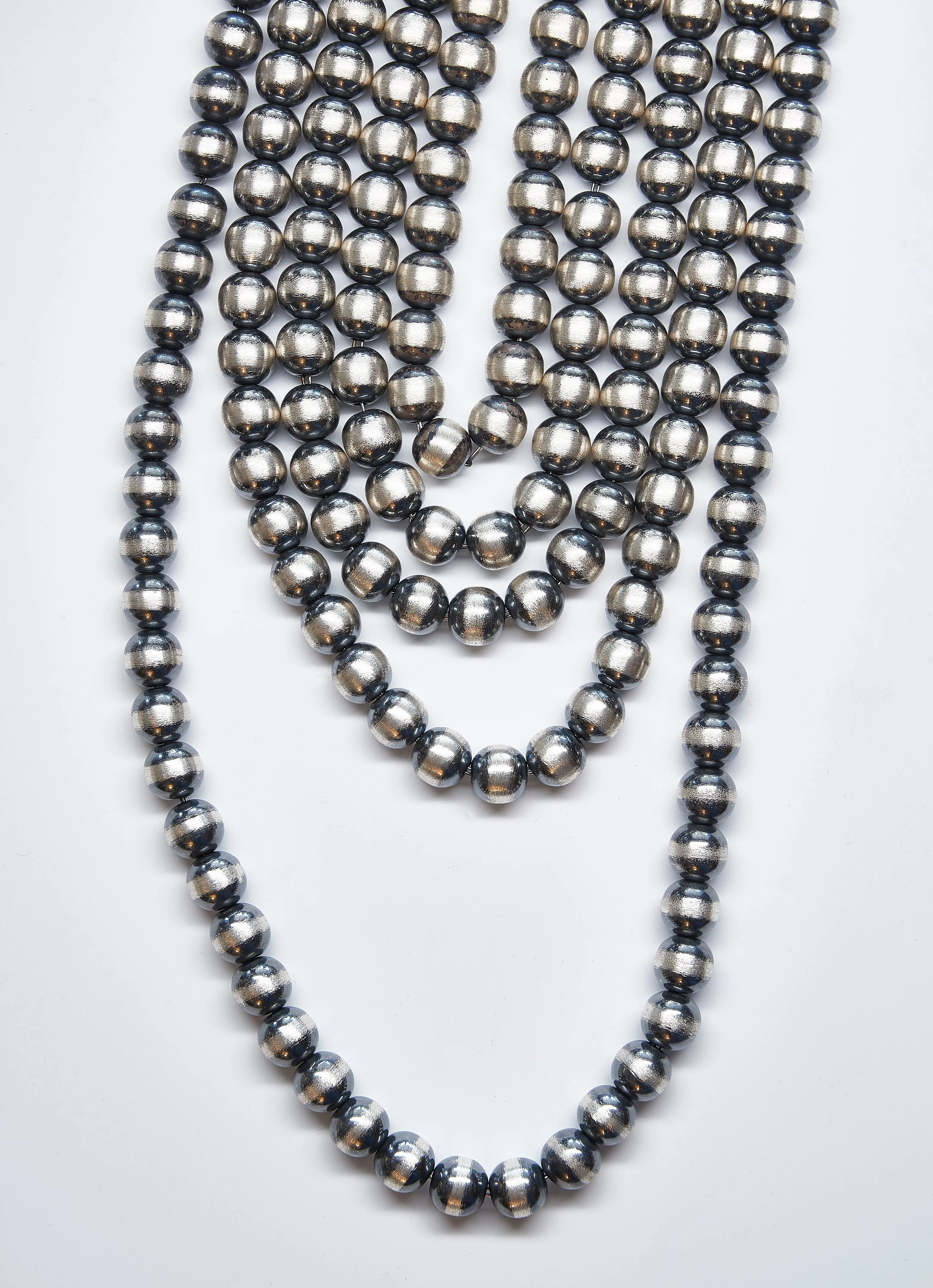 8MM Oxidized Sterling Silver Bead Bracelet
