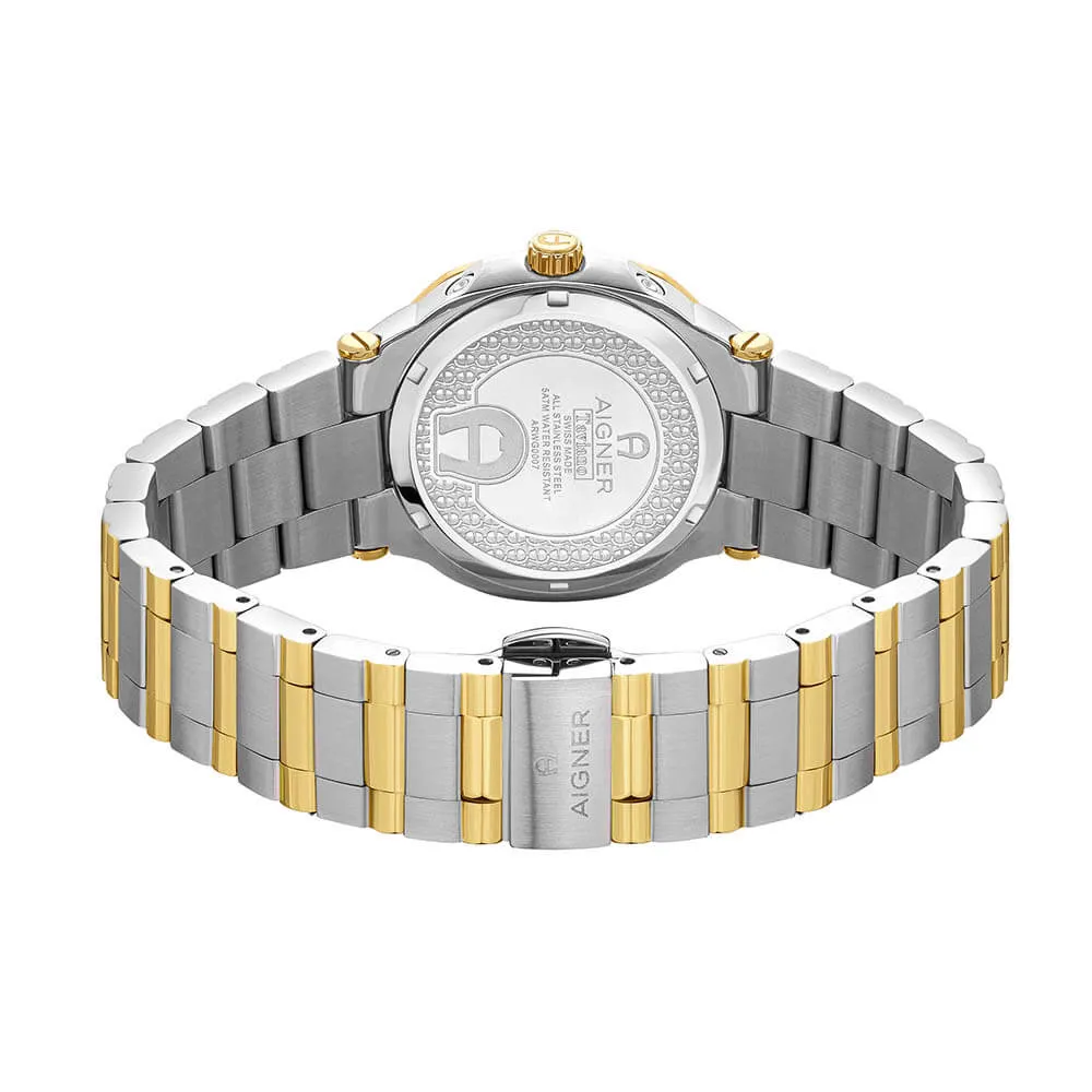 Aigner Taviano Women's Green Dial Silver Gold Watch