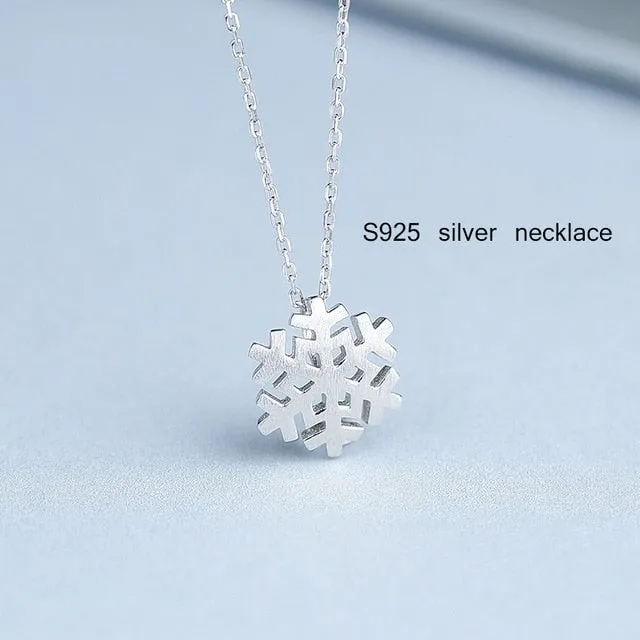 AKOLION Silver Clear Zircon Snowflake Bracelet  Fit Wedding 925 Snowflake Bracelets  For Women Girl Kids Gifts