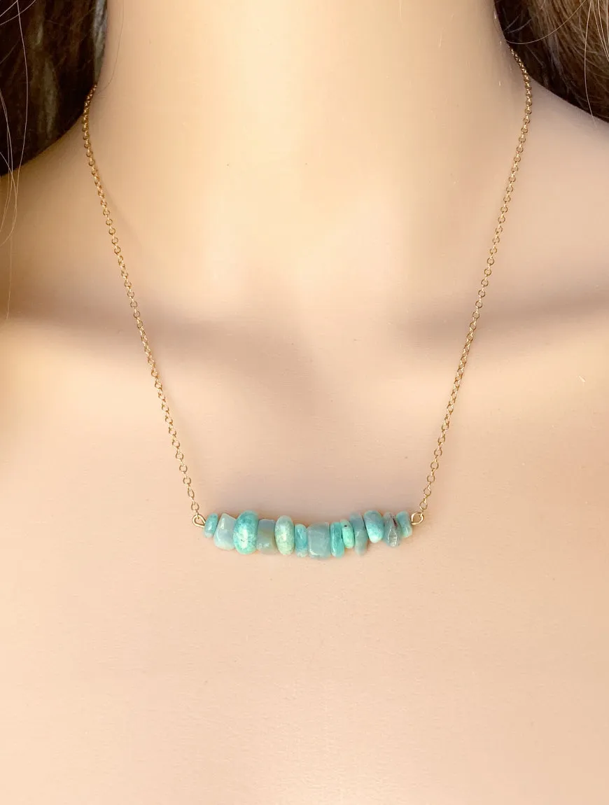 Amazonite Bar Necklace