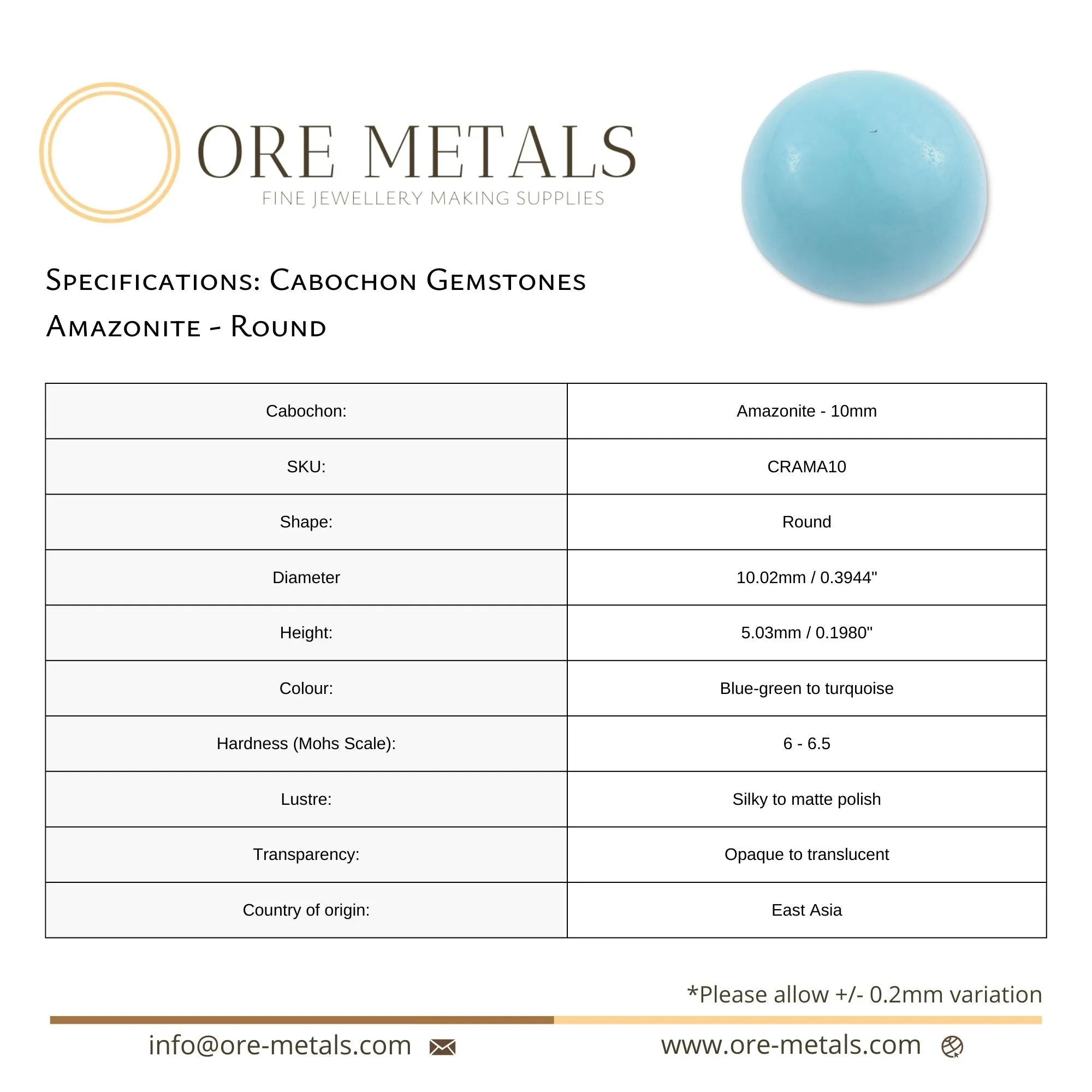 Amazonite - Round Cabochon