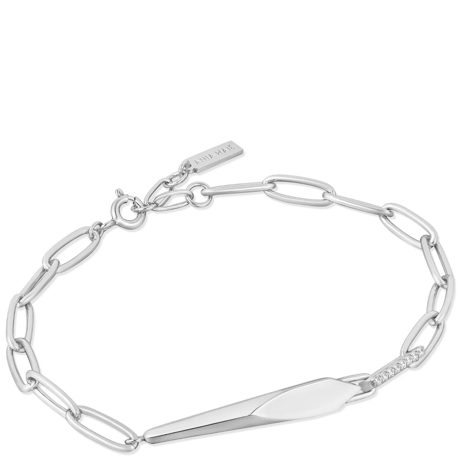 Ania Haie Polished Punk Silver Geometric Chunky Chain Bracelet
