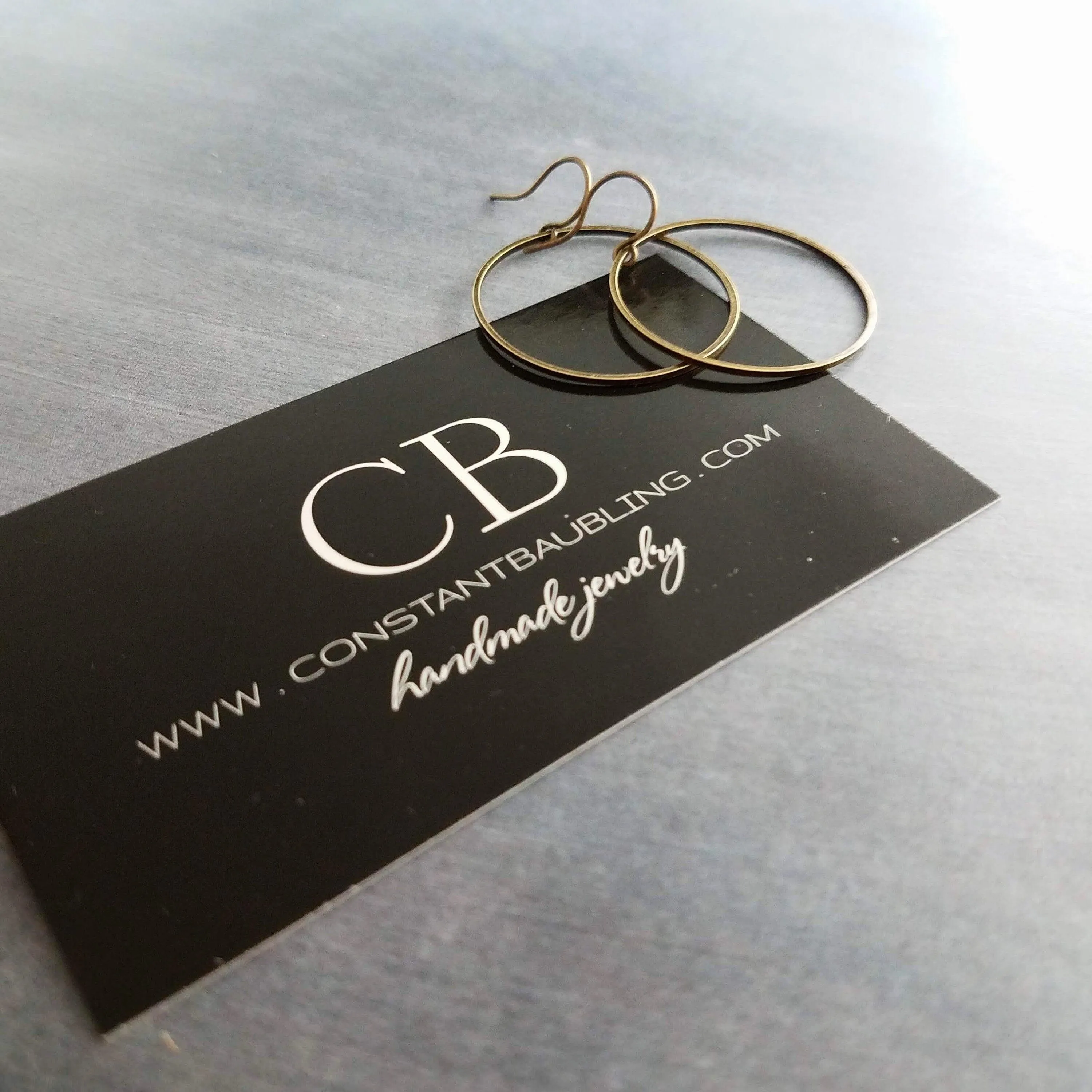 Antique Bronze Hoop Earrings, bronze circle earring, oxidized brass earring, thin brass ring, delicate round earring, large lightweight gold