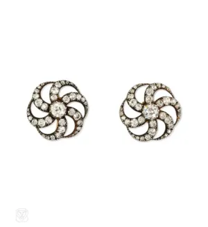 Antique Catherine Wheel diamond earrings